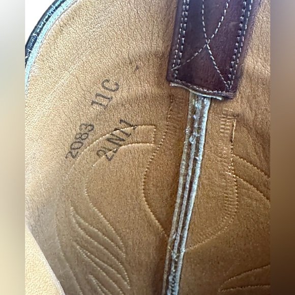 Vtg LUCCHESE 2083 Mahogany Cowgirl boots USA Sz 11C Excellent condition - Picture 10 of 16